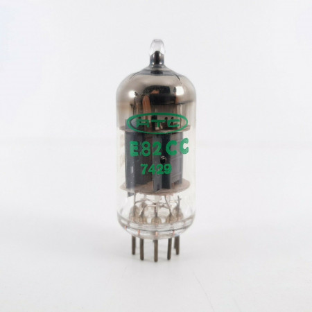 1 X E82CC TUBE. RTC BRAND. GREEN LOGO. LADDER PLATES. CO  ENA