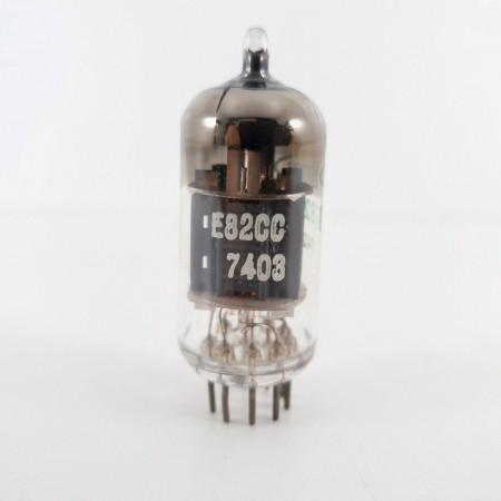 1 X E82CC TUBE. RTC BRAND. GREEN LOGO. LADDER PLATES. CO  ENA