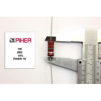 VINTAGE PIHER RESISTOR. 1W 2M2 10% *1 PC* NEW ORIGINAL 1970´S+