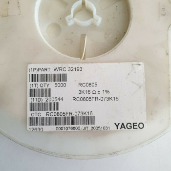 10 x 3.16K 1/8W 1% 100PPM SMD YAGEO RESISTOR. CA389U5000F240621