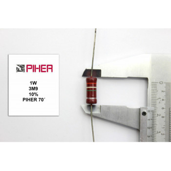 VINTAGE PIHER RESISTOR. 1W 3M9 10% *1 PC* NEW ORIGINAL 1970´S+