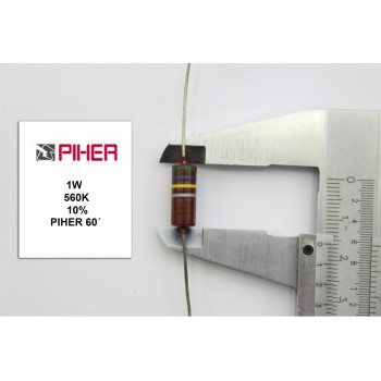 VINTAGE PIHER RESISTOR. 1W 560K 10% *1 PC* NEW ORIGINAL 1960´S+