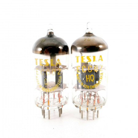 2 X ECC82 TUBE. TESLA BRAND. CLOSED GETTER. 1960s PRODUCTION. CA  ENA