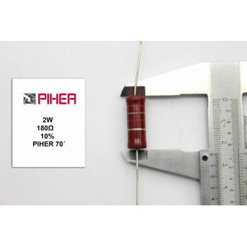 VINTAGE PIHER RESISTOR. 2W 180Ohm 180R 10% *1 PC* NEW ORIGINAL 1970´S+