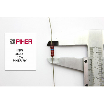 VINTAGE PIHER RESISTOR. 1/2W 560Ohm 560R 10% *1 PC* NEW ORIGINAL 1970´S+F270116
