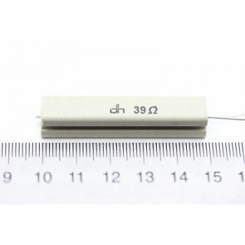 CEMENTED CERAMIC RESISTOR 39 OHM 10W DH VERTICAL NOS (New Old Stock) *1PC* U3 2