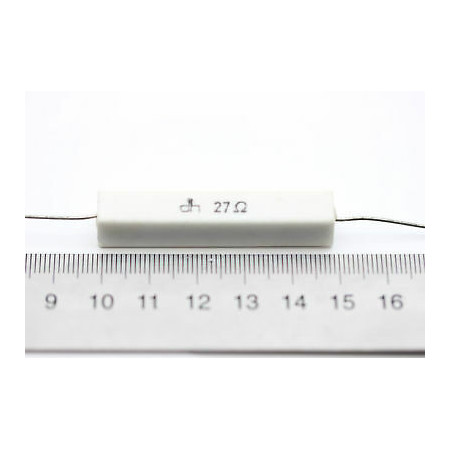 CEMENTED CERAMIC RESISTOR 27 OHM 10W DH AXIAL NOS (New Old Stock) *1PC* U128