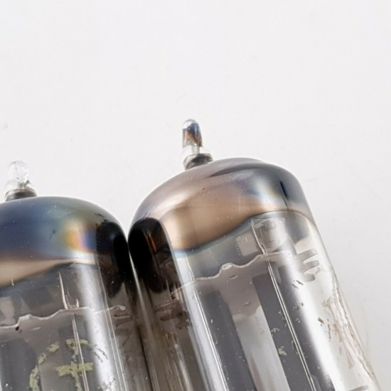 2 X 12AX7S RT TUBE. DUAL SOLID GETTER MESH ON TOP. 1950s. MATCHED PAIR. CQ  ENA