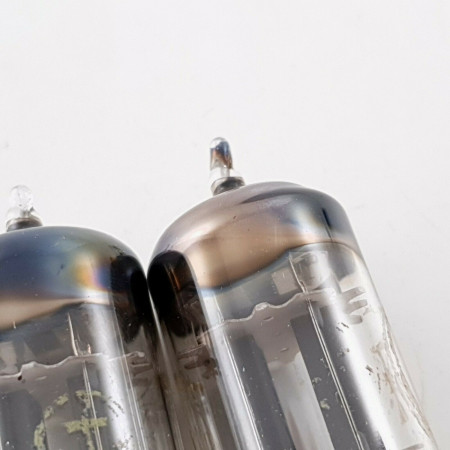 2 X 12AX7S RT TUBE. DUAL SOLID GETTER MESH ON TOP. 1950s. MATCHED PAIR. CQ  ENA