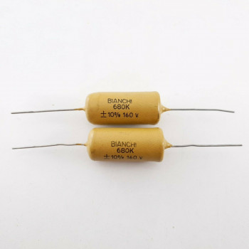 2 X 680K 680000pF 0.68uF 160V 10% MULLARD MUSTARD (BIANCHI PHILIPS) CQ  ENA