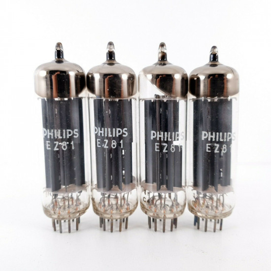4 X EZ81 TUBE. PHILIPS BRAND. MADE IN AUSTRALIA. MATCHED QUAD. CD  ENA