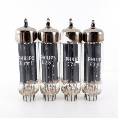 4 X EZ81 TUBE. PHILIPS BRAND. MADE IN AUSTRALIA. MATCHED QUAD. CD  ENA