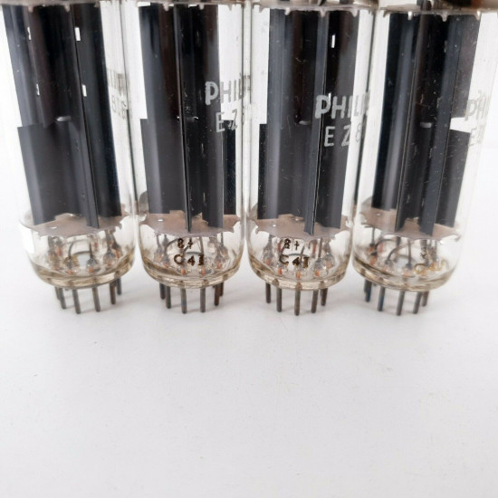 4 X EZ81 TUBE. PHILIPS BRAND. MADE IN AUSTRALIA. MATCHED QUAD. CD  ENA