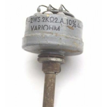 POTENTIOMETER VARIOHM 2,2K OHM 10% LOG W/O ON/OFF NOS 1PC. CA304U2F290617