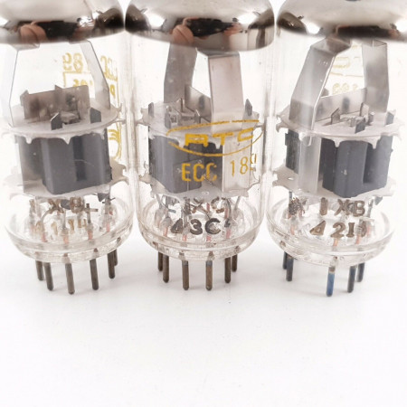 3 X ECC189 TUBE. PHILIPS PRODUCTION. DIMPLE GETTER. USED.  CÑ  ENA