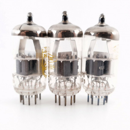 3 X ECC189 TUBE. PHILIPS PRODUCTION. DIMPLE GETTER. USED.  CÑ  ENA