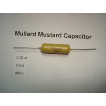 MULLARD MUSTARD CAPACITOR. 0.15uF 150K 400V 10% *1PC* HIFI. RC1 (+)