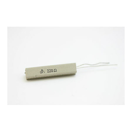 CEMENTED CERAMIC RESISTOR 220 OHM 10W DH VERTICAL NOS(New Old Stock) *1PC* U78