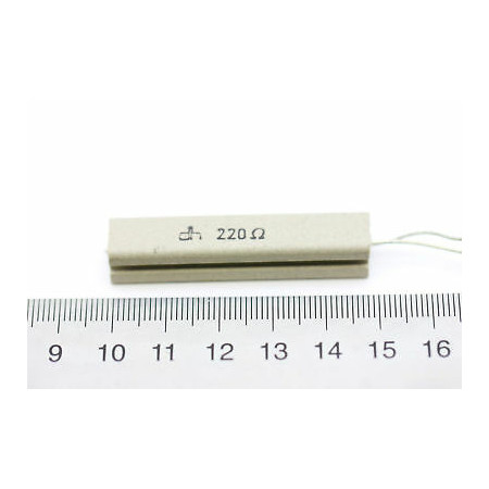 CEMENTED CERAMIC RESISTOR 220 OHM 10W DH VERTICAL NOS(New Old Stock) *1PC* U78
