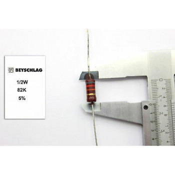 VINTAGE BEYSCHLAG RESISTOR. 1/2W 82K 5% *1 PC* NOS (New Old Stock)
