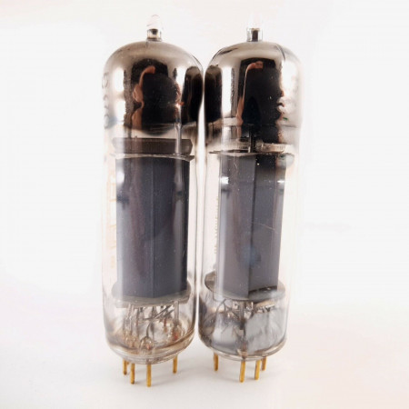 2 X E80L MINIWATT-DARIO TUBE. 1950s PROD. D-G. GOLD PIN. PINCHED WAIST. AA  ENA