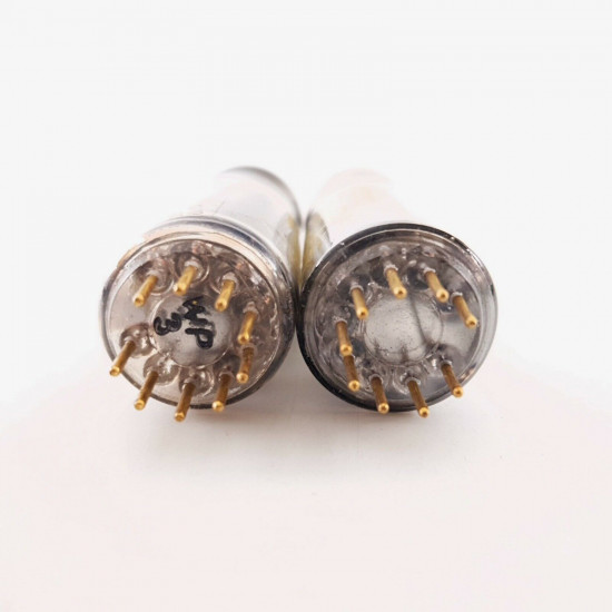 2 X E80L MINIWATT-DARIO TUBE. 1950s PROD. D-G. GOLD PIN. PINCHED WAIST. AA  ENA