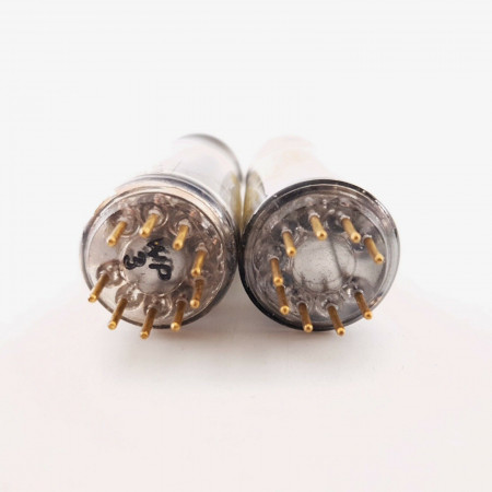 2 X E80L MINIWATT-DARIO TUBE. 1950s PROD. D-G. GOLD PIN. PINCHED WAIST. AA  ENA