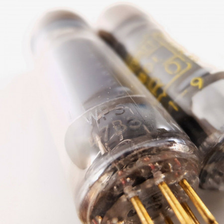 2 X E80L MINIWATT-DARIO TUBE. 1950s PROD. D-G. GOLD PIN. PINCHED WAIST. AA  ENA