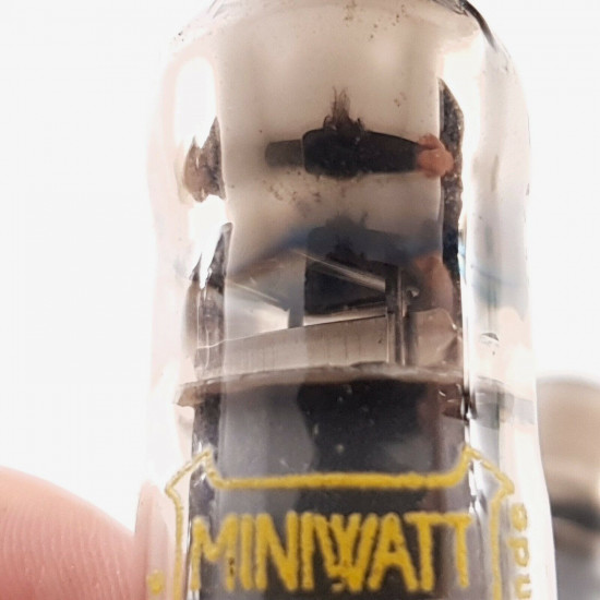 2 X E80L MINIWATT-DARIO TUBE. 1950s PROD. D-G. GOLD PIN. PINCHED WAIST. AA  ENA