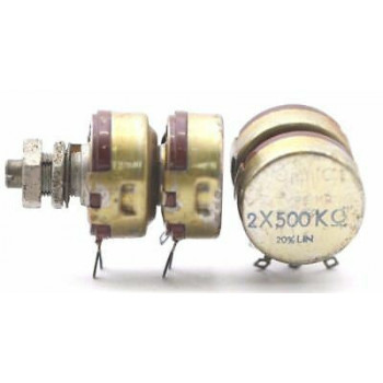 POTENTIOMETER OHMIC 500K + 500K 20% LIN W/O ON/OFF NOS 1PC. CA304U10F290617