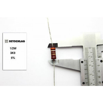 VINTAGE BEYSCHLAG RESISTOR. 1/2W 3K9 3,9K 5% *1 PC* NOS (New Old Stock) RC1758