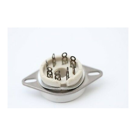 K8A OCTAL TUBE SOCKET OLD HIGH QUALITY US PRODUCTION CERAMIC  HIFI APLICATIONS