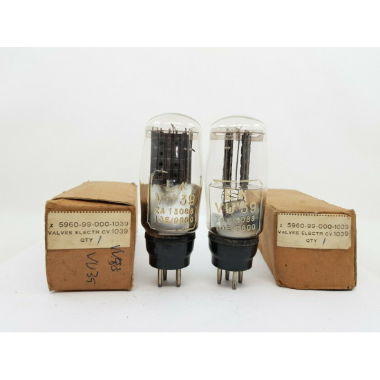 VU39 - CV1039 TUBE. VALVES ELECTRONIC BRAND. NOS / NIB. RCB395