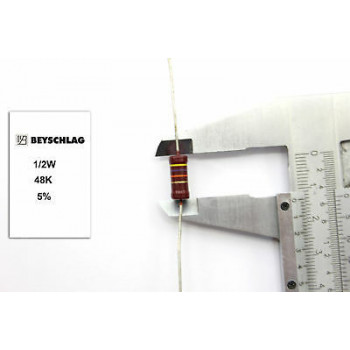 VINTAGE BEYSCHLAG RESISTOR. 1/2W 48K 5% *1 PC* NOS (New Old Stock)