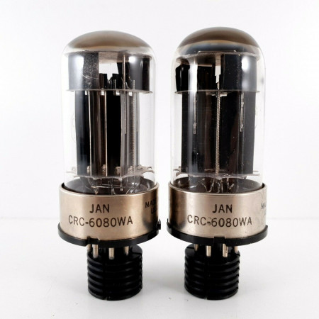 2 X JAN CRC 6080WA TUBE. RCA BRAND. BLACK PLATES. MATCHED PAIR CÑ  ENA