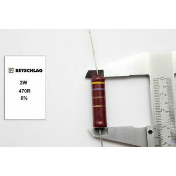 VINTAGE BEYSCHLAG RESISTOR. 2W 470Ohm 470R 5% *1 PC* NOS (New Old Stock)